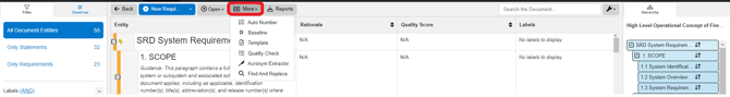 documents view features menu