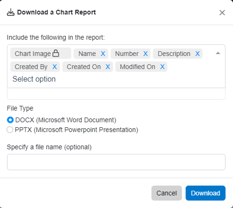 charts report window