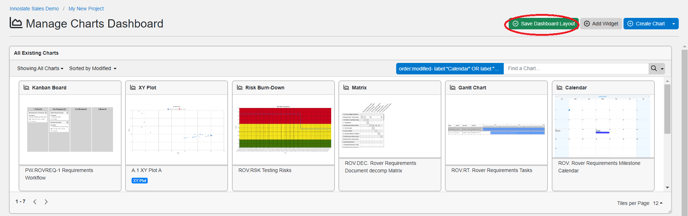 save dashboard layout