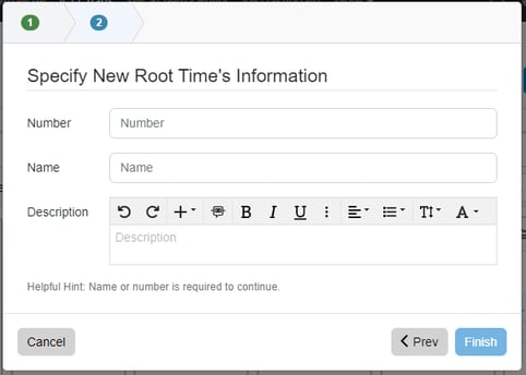new chart root entity 