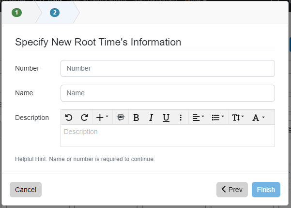 new chart root entity 
