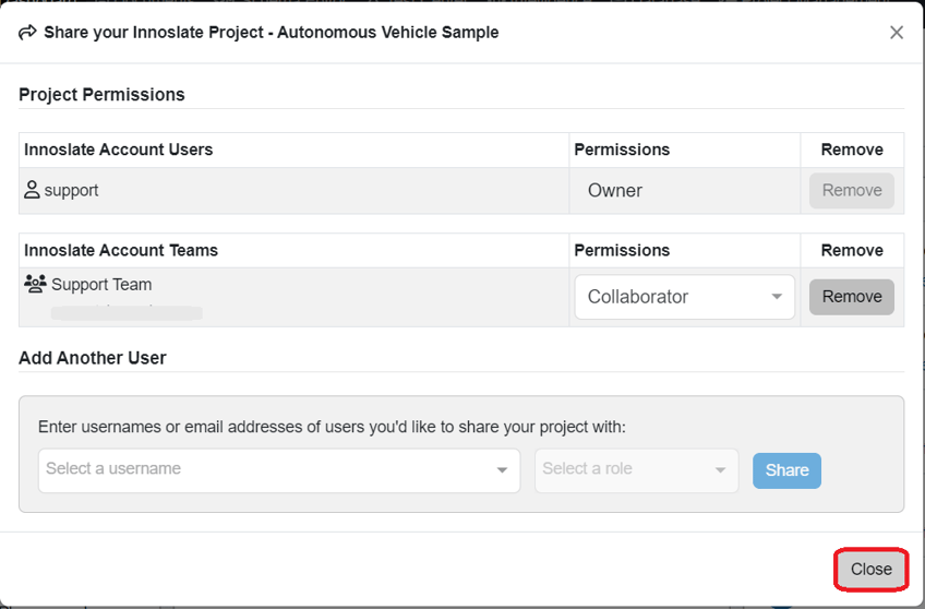 Sharing a Project & Roles