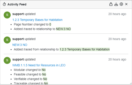 activity feed widget