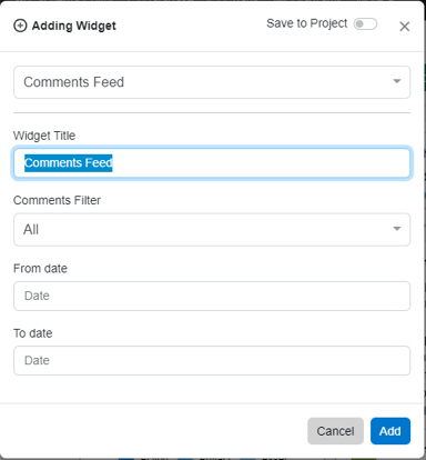 add comments feed widget