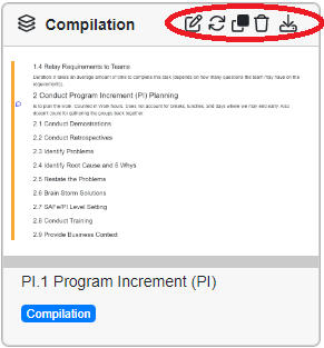 compilation card edit options
