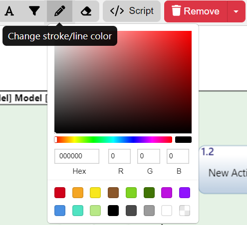 change line color activty editing  options