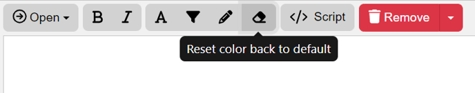 reset color activty editing  options