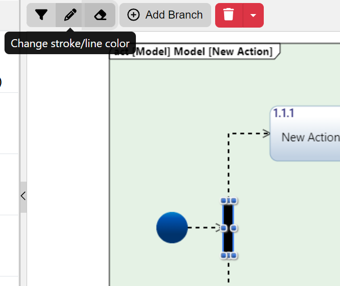 change line color fork join parallel activity diag 