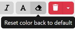 reset color Value (Characteristic), Input Parameter (I/O), Return Type (I/O), Constraint (Equation) and Action Editing Options 