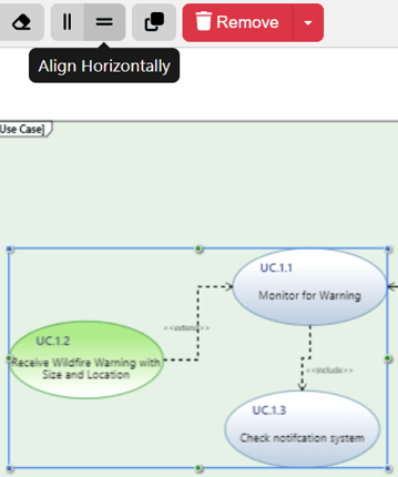 align horizontally example multiple use cases use case diagram