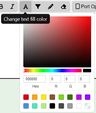change text color port ibd