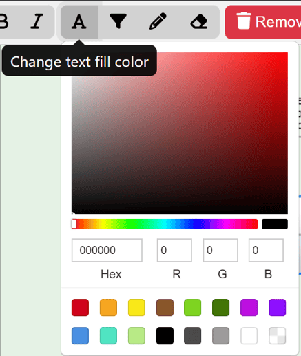 change text color bdd block 