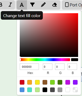 change text color action nsquared diagram