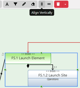 align vertically multiple entities example
