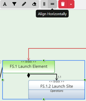 align horizontally multiple entities example