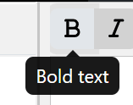bold activty editing  options
