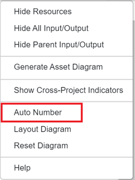 auto number settings action diagram