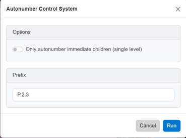asset diagram settings auto number