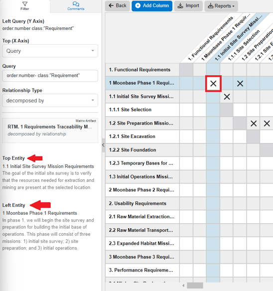 left sidebar traceability matrix 2