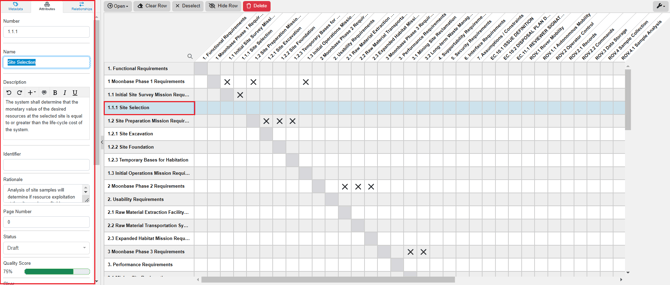 left sidebar traceability matrix 3
