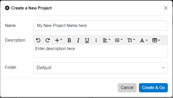 name new project