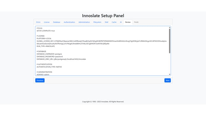 preview settings file setup