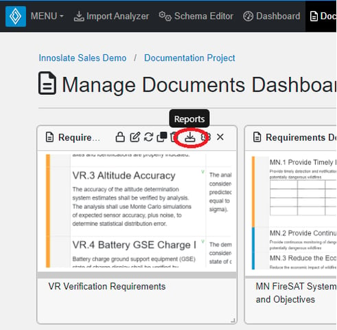 reports doc card