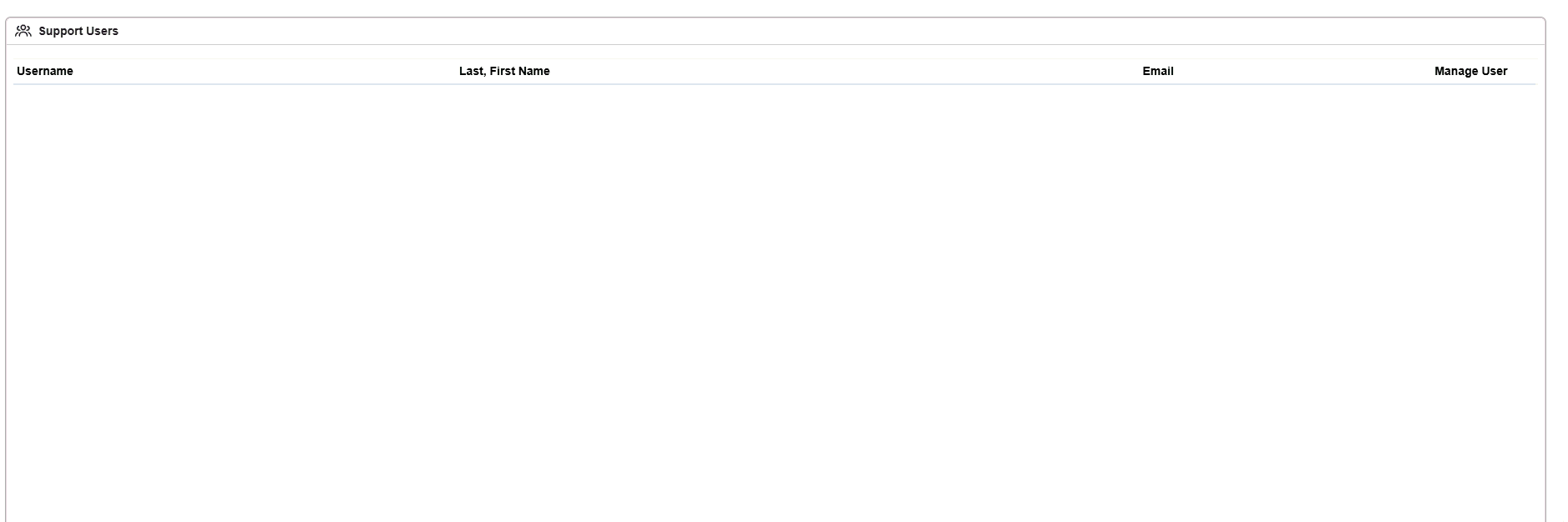 support dashboard search