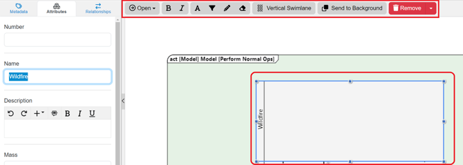 swimlane editing options