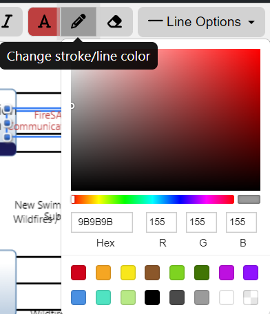 modify options conduit- change line color