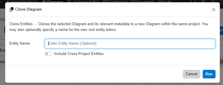 clone diagram window UAF Card Editing Options